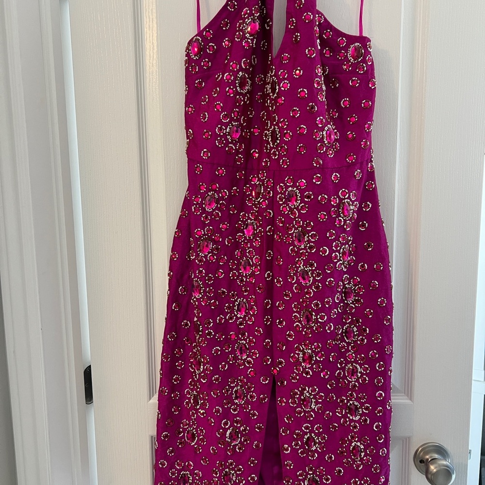 Vibrant Pink Embellished Dress